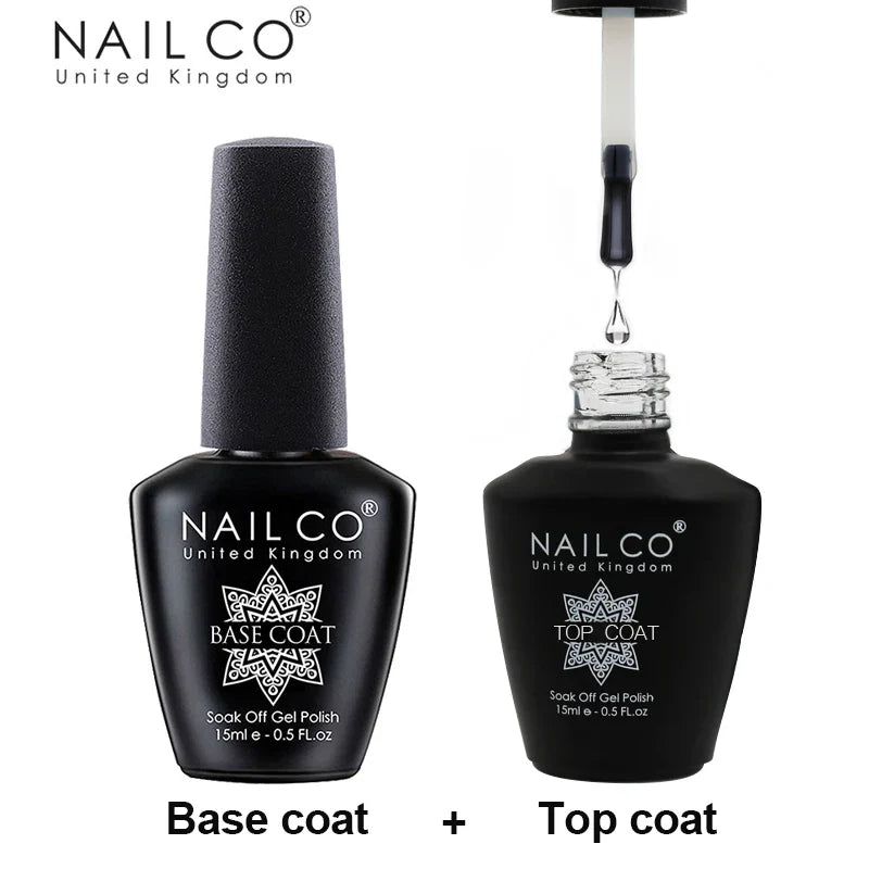 NAILCO 15ml UV Gel Top Coat and Base Coat Set-0