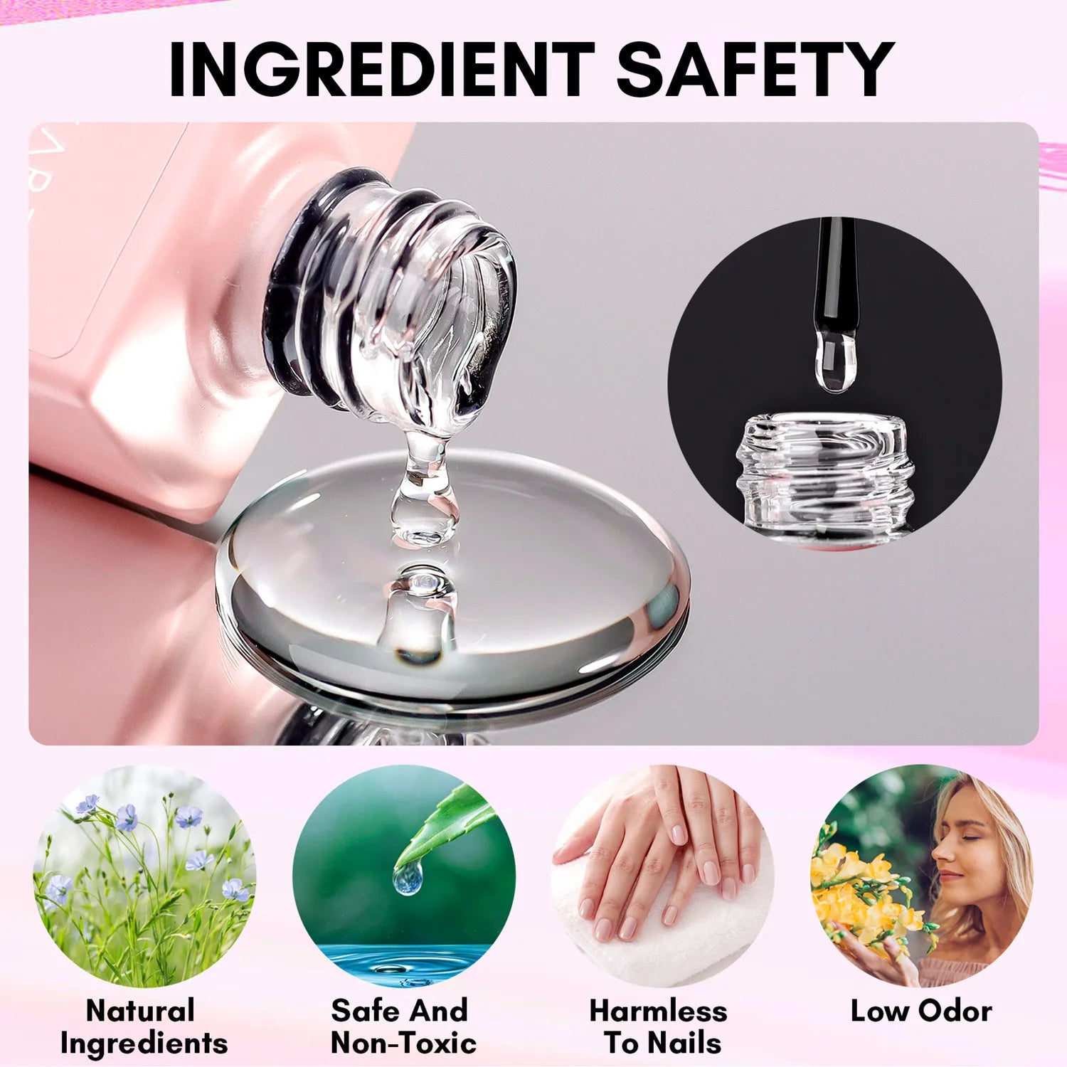 Makartt 4pcs Gel Base and Top Coat Nail Dehydrator and Primer Kit Long