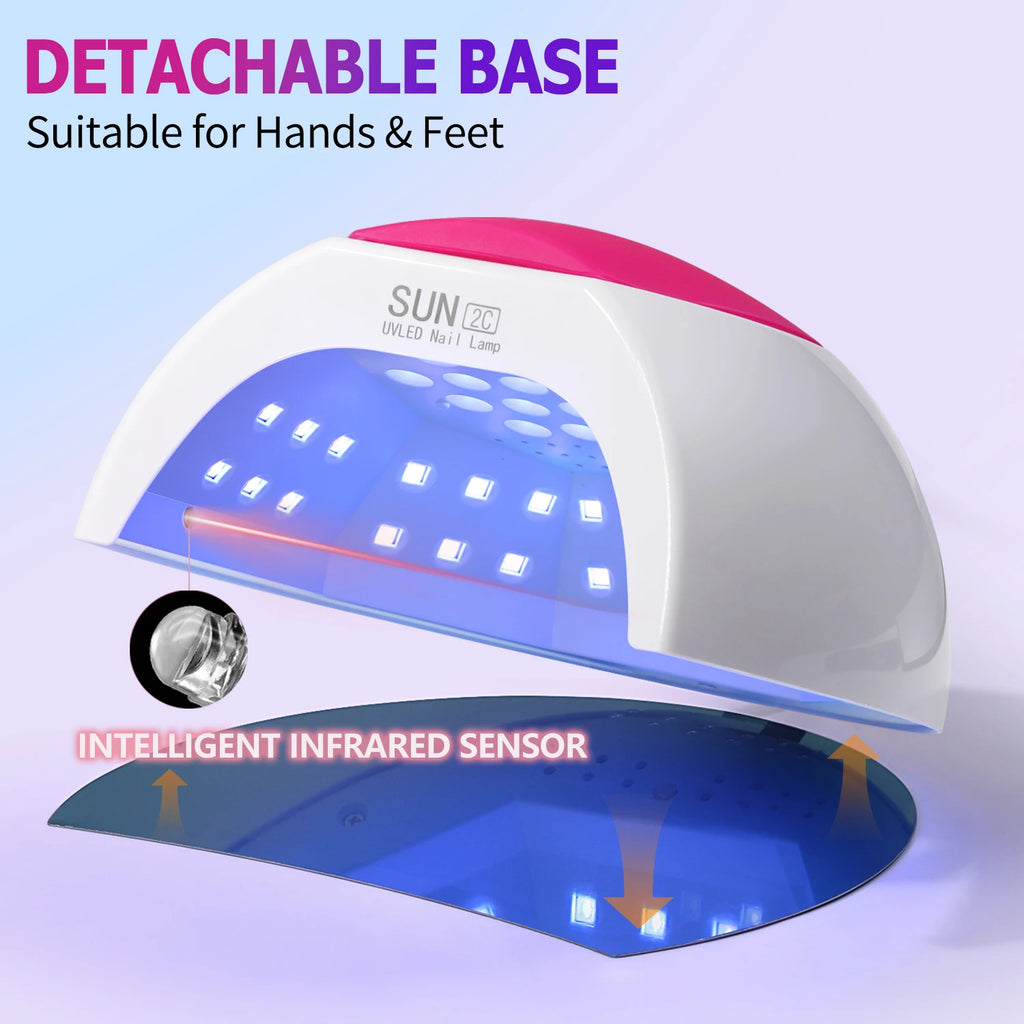 Sun2C Nail Lamp 48W Gel Polish Dryer Pedicure Light Manicure Lamp Nail