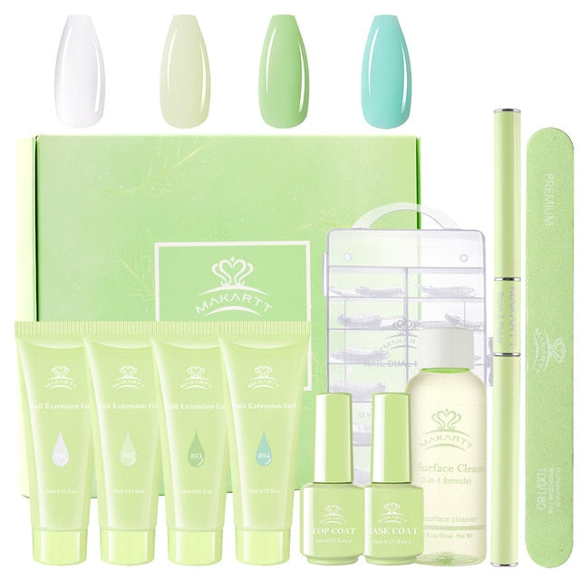 Poly Nail Extension Gel Kit, 15ML Nail Extension Gel Builder Gel with Slip Solution Nail Art Hybrid Sets-8