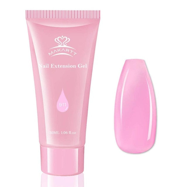 Poly Nail Extension Gel Kit, 15ML Nail Extension Gel Builder Gel with Slip Solution Nail Art Hybrid Sets-6
