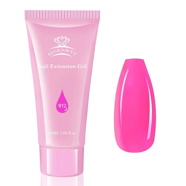 Poly Nail Extension Gel Kit, 15ML Nail Extension Gel Builder Gel with Slip Solution Nail Art Hybrid Sets-5
