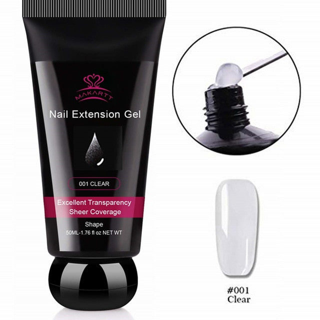 Poly Nail Extension Gel Kit, 15ML Nail Extension Gel Builder Gel with Slip Solution Nail Art Hybrid Sets-15