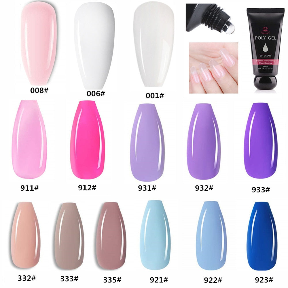 Poly Extension Nail Gel 50ML Acrylic Nail Enhancement Crystal Jelly Lacquer Builder Gel UV Hybrid gel Tip-0