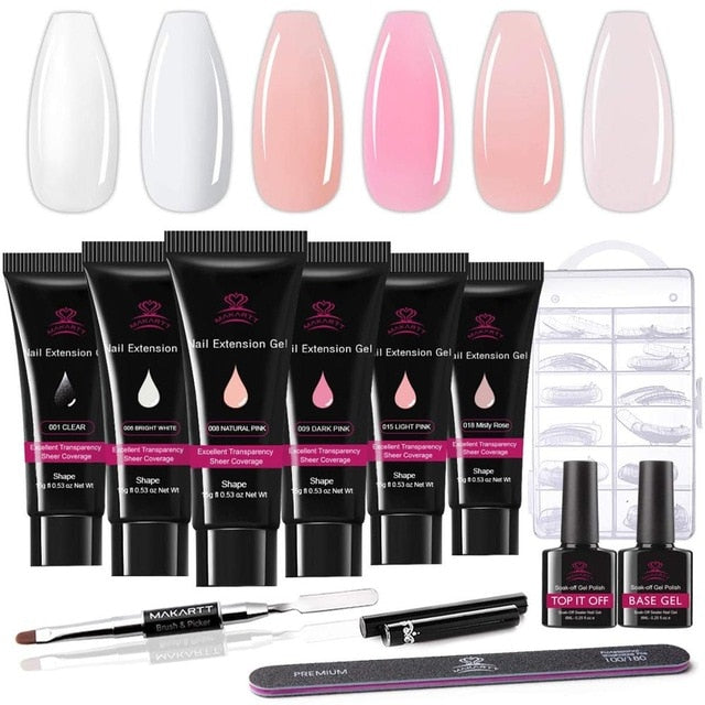 Poly Extension Nail Gel 50ML Acrylic Nail Enhancement Crystal Jelly Lacquer Builder Gel UV Hybrid gel Tip-13