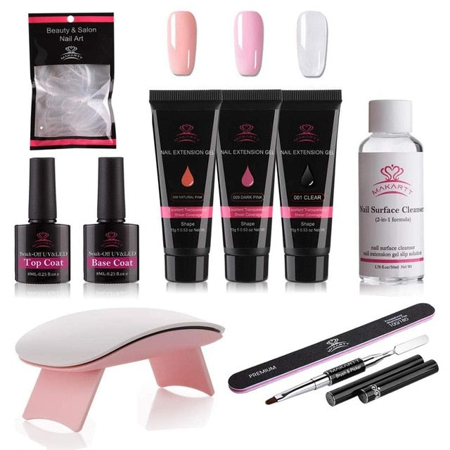 Poly Extension Nail Gel 50ML Acrylic Nail Enhancement Crystal Jelly Lacquer Builder Gel UV Hybrid gel Tip-12